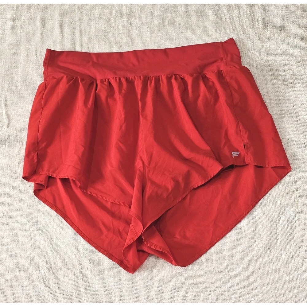 Fabletics Lot of 2 High Waisted Lined Running Shorts Red/Blue Athletic Gym L/XL - Picture 2 of 12